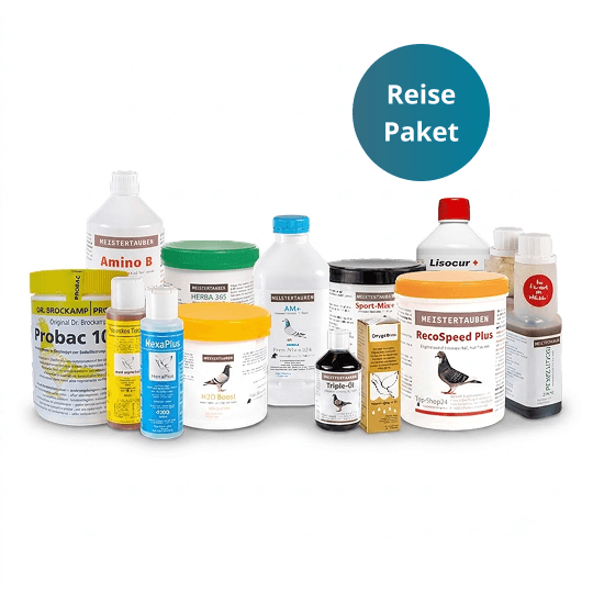 MEISTERTAUBEN Reisepaket – 13 Produkte für die Alttauben-Saison